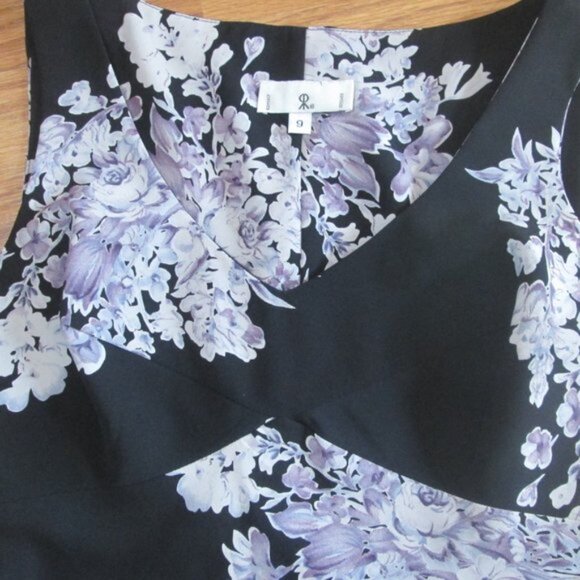 Rampage size 9 Long Black & lilac floral dress - Picture 2 of 3